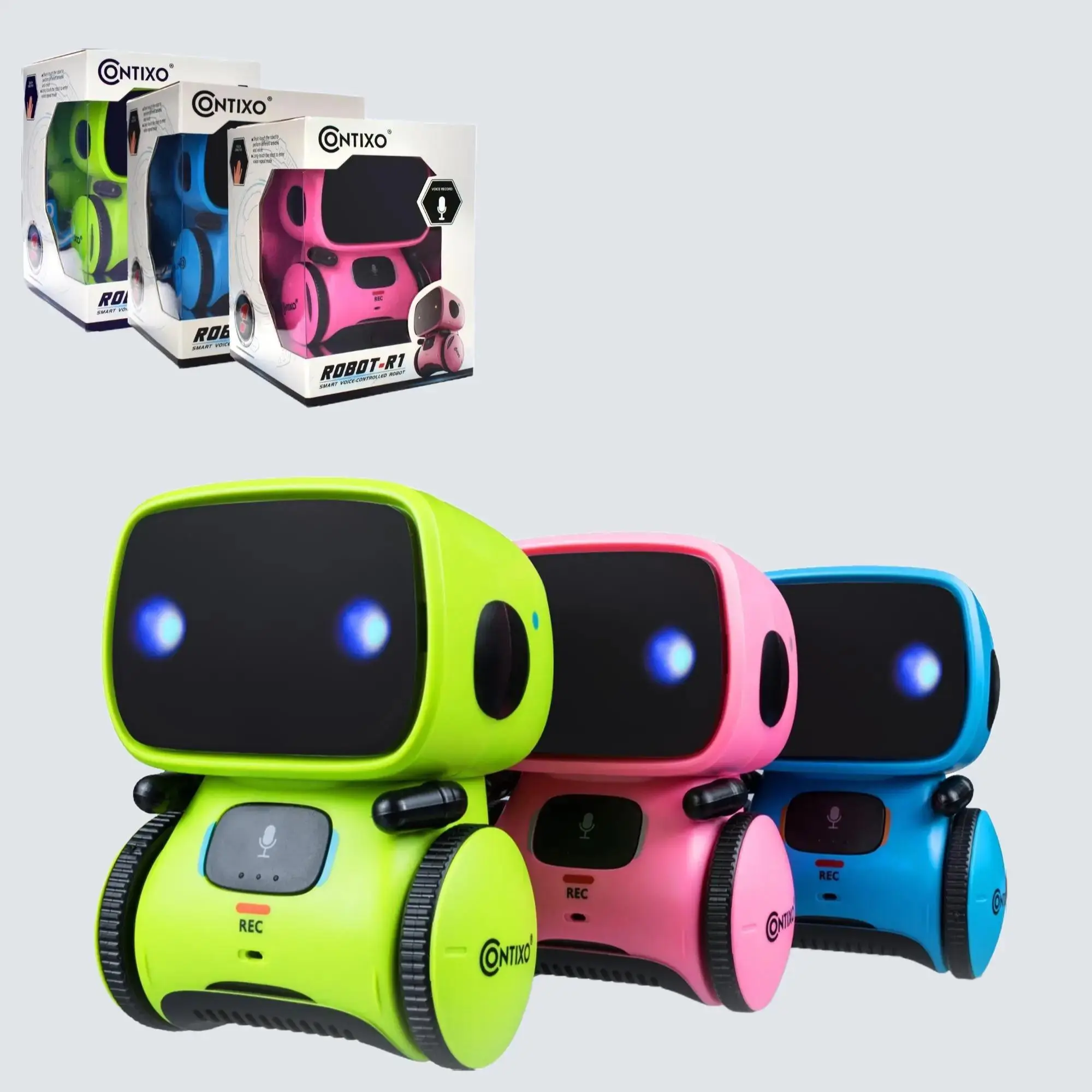 Contixo R1 Kids' Interactive Learning Robot, Voice Control, Gesture Sensing, Singing, Dancing, Remote Control Fun Gift for Ages 3+ (Pink, Blue, Green)