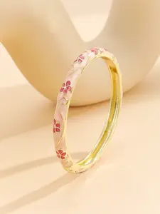 Women's Fashion Vintage Style Bracelet, Floral Pattern Design, Casual Jewelry Accessory for All Seasons, Fashionable Bangle