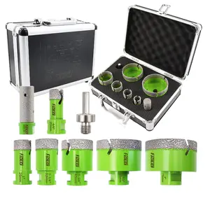 Tile Hole Saw Kit (20/25/32/45/65/75mm+20F+Hex) for Porcelain Ceramic Tile Granite Marble Diamond Core Drill Bits Set