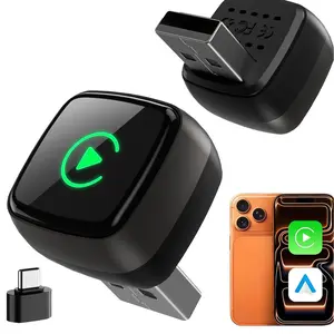 Wireless CarPlay Adapter Carplay Converter 2026 Upgrade for iPhone & Android Auto, 2-in-1 USB & USB-C Compact Design Converts Wired to Wireless, Plug & Play, 5GHz WiFi & Bluetooth 5.3, iOS 10+ & Android 11+