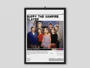 Buffy The Vampire Slayer Poster, Minimalist Tv Series, Vintage Retro Art Print, Wall Art Print, Mid Century Modern, Tv Series Poster.