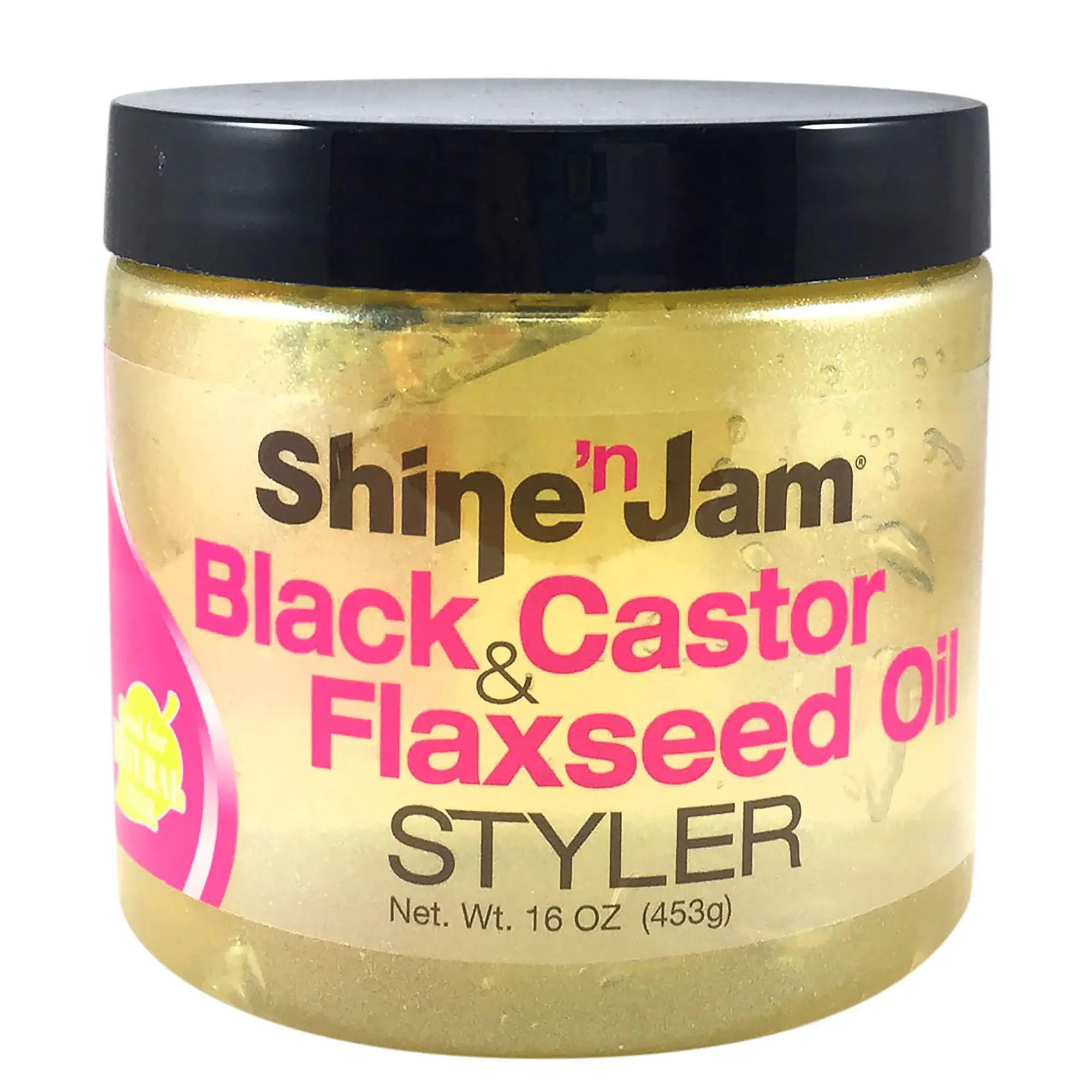 Shine-n-Jam Black Castor and Flaxseed Oil Styler by Ampro for Women - 16 oz Gel