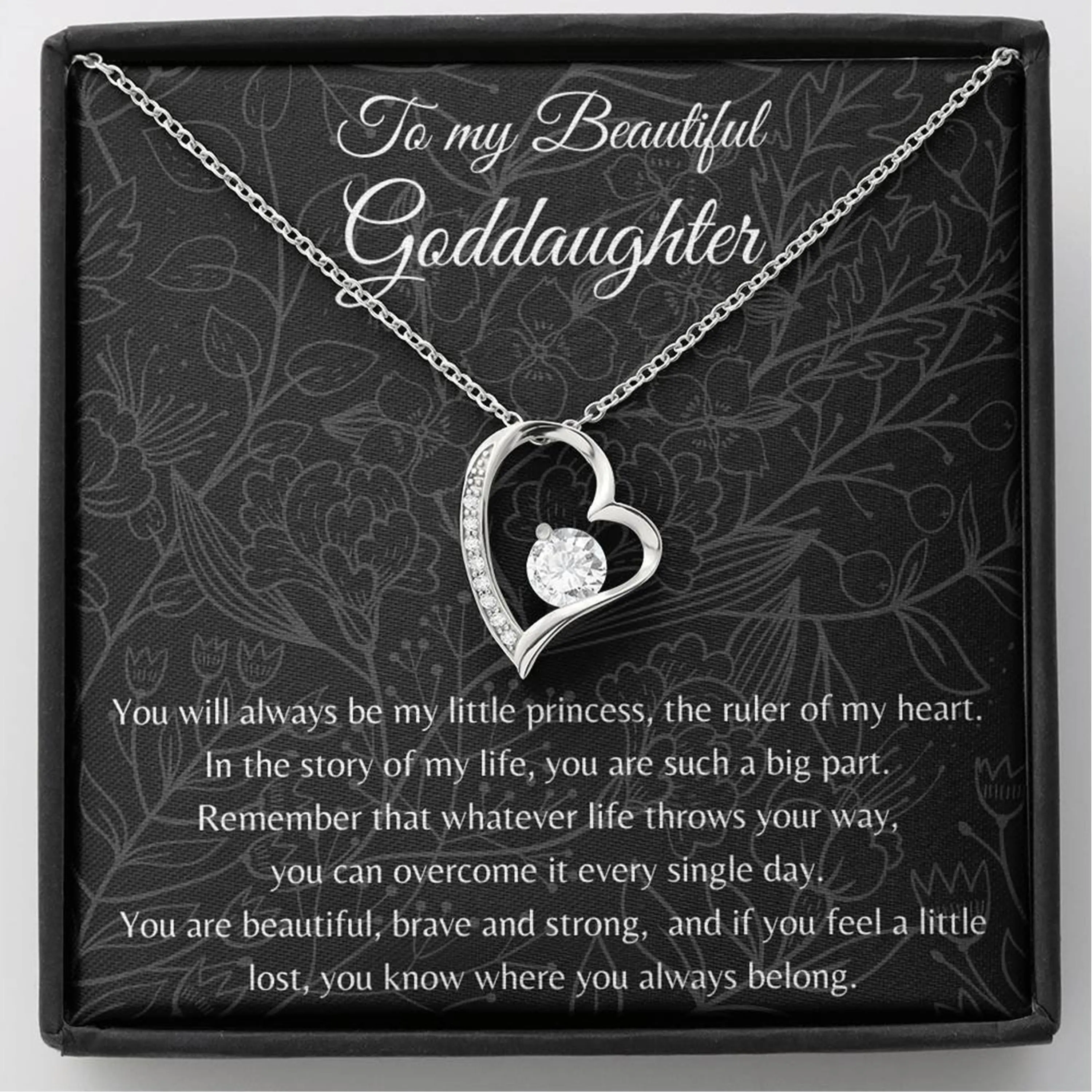 Forever Love, Goddaughter Gift Necklace, Goddaughter Birthday, Goddaughter Christmas, From Godmother, From Godfather, To My Goddaughter,, Unique Gift Ideas, Thoughtful and Useful Gift for Your Lover.