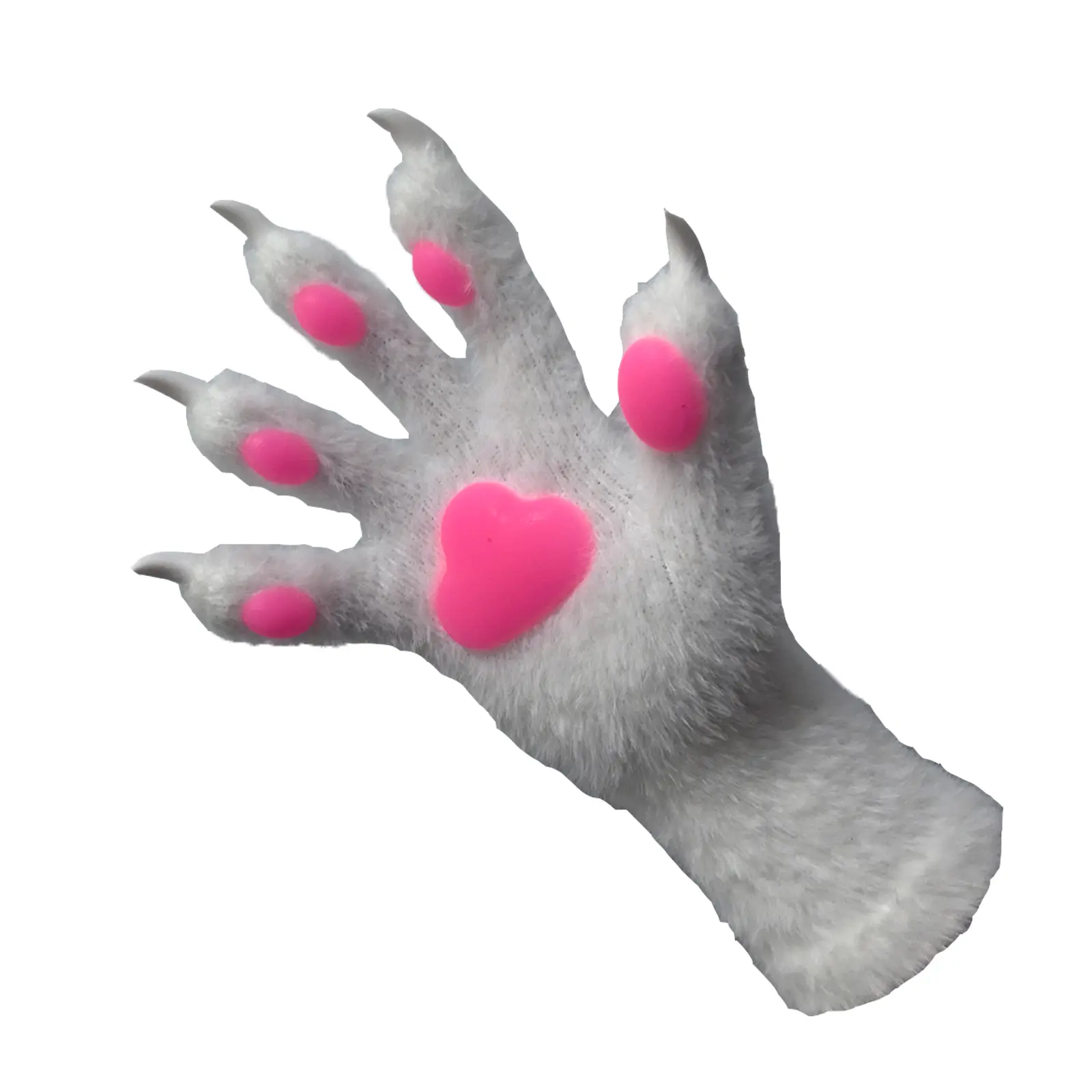 SCLMRO Unisex Plush Paw Gloves for Fursuit & Kigurumi Cosplay, Full-Length Fashion Accessories with Distinctive White Claw Tips, Cosplay Paw Gloves, Costume, Fashion Unisex, Polyester