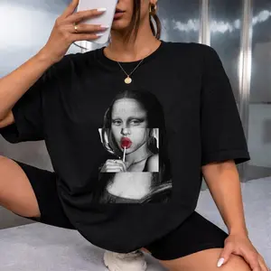 Mona Lisa Shirt, Art Collage Graphic Tee Women, Renaissance Painting Shirt, Dark Museum Art Tshirt, Vintage Aesthetic Gift For Art Lover