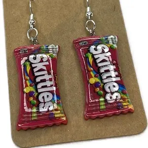 Skittles Candy Earrings - Fun and Colorful Design for Kids and Adults