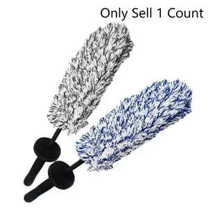 Microfiber Wheel Brush with Ergonomic Handle Design, Anti-Static Rim Cleaning Tool, Car Detailing Brush, Durable Car Maintenance Equipment, Car Detailing Tools