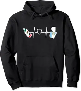 Mexican Guatemalan Flag Shirt Guatemala Mexico Heartbeat Pullover Hoodie - Albertjasso Shop 76B09ZNTRVH6