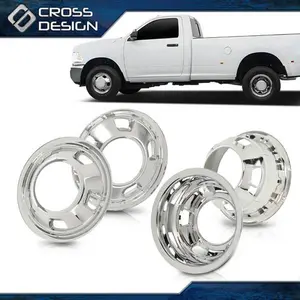 CROSSDESIGN Fit For DODGE RAM 3500 03-18 Chrome 17" Dually Wheel Simulators Dual Skins
