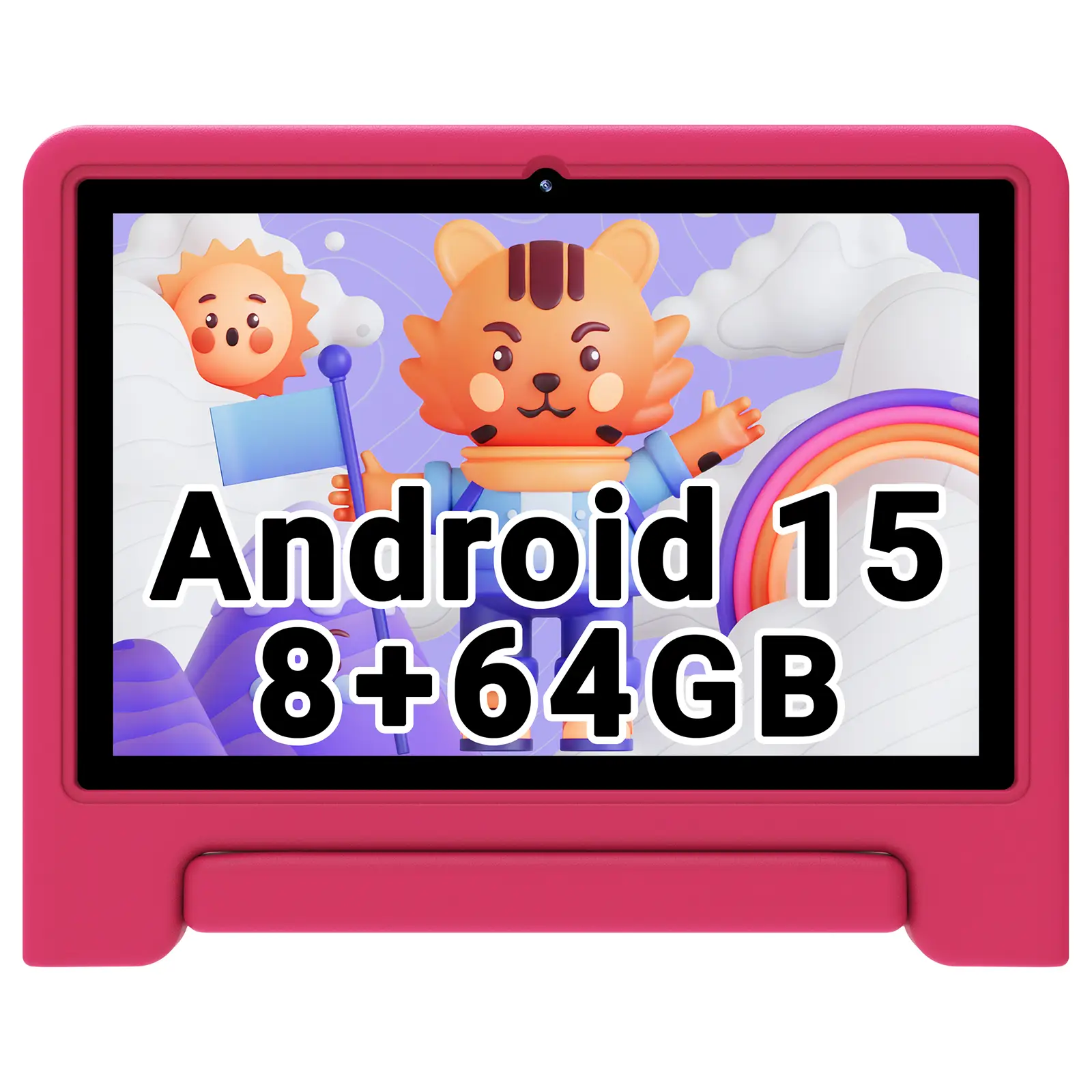 2025 New Model, ApoloSign Kids Tablet, 10.1 inch Android 15 Tablet for Children, Shockproof Case, 8-hr Battery, WiFi Android Tablet for Kids with Pare