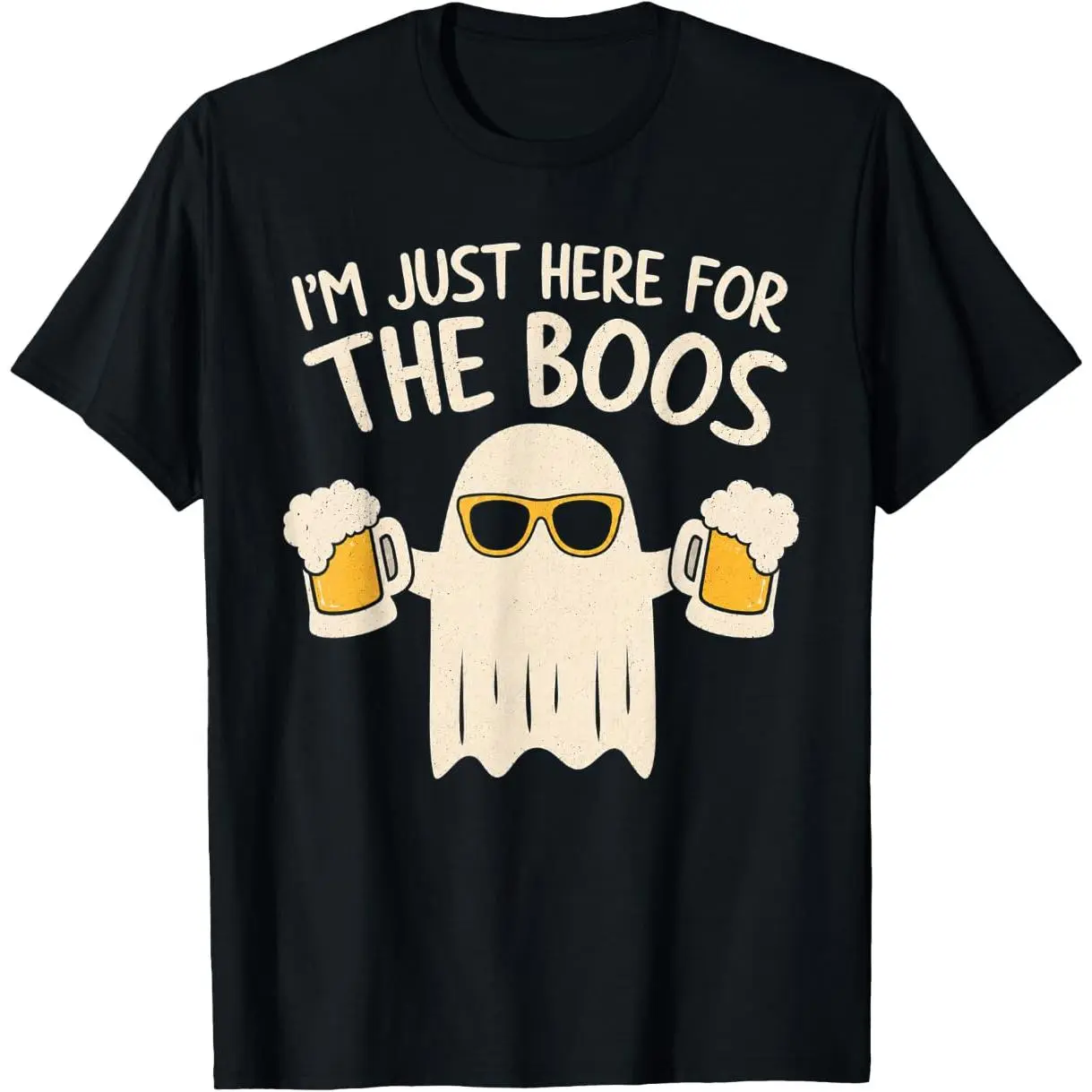 100% Premium Cotton graphic tees Im Just Here for The Boos Funny Men Ghost T-Shirt