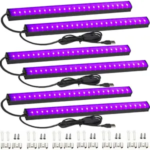 USB LED Black Light Bar, Portable Magnetic Blacklight Strip, 15W black led lights for Body Painting Blacklights Tapestry Poster Glow Party UV Strip Lights for Cabinet Neon Decorative Lighting