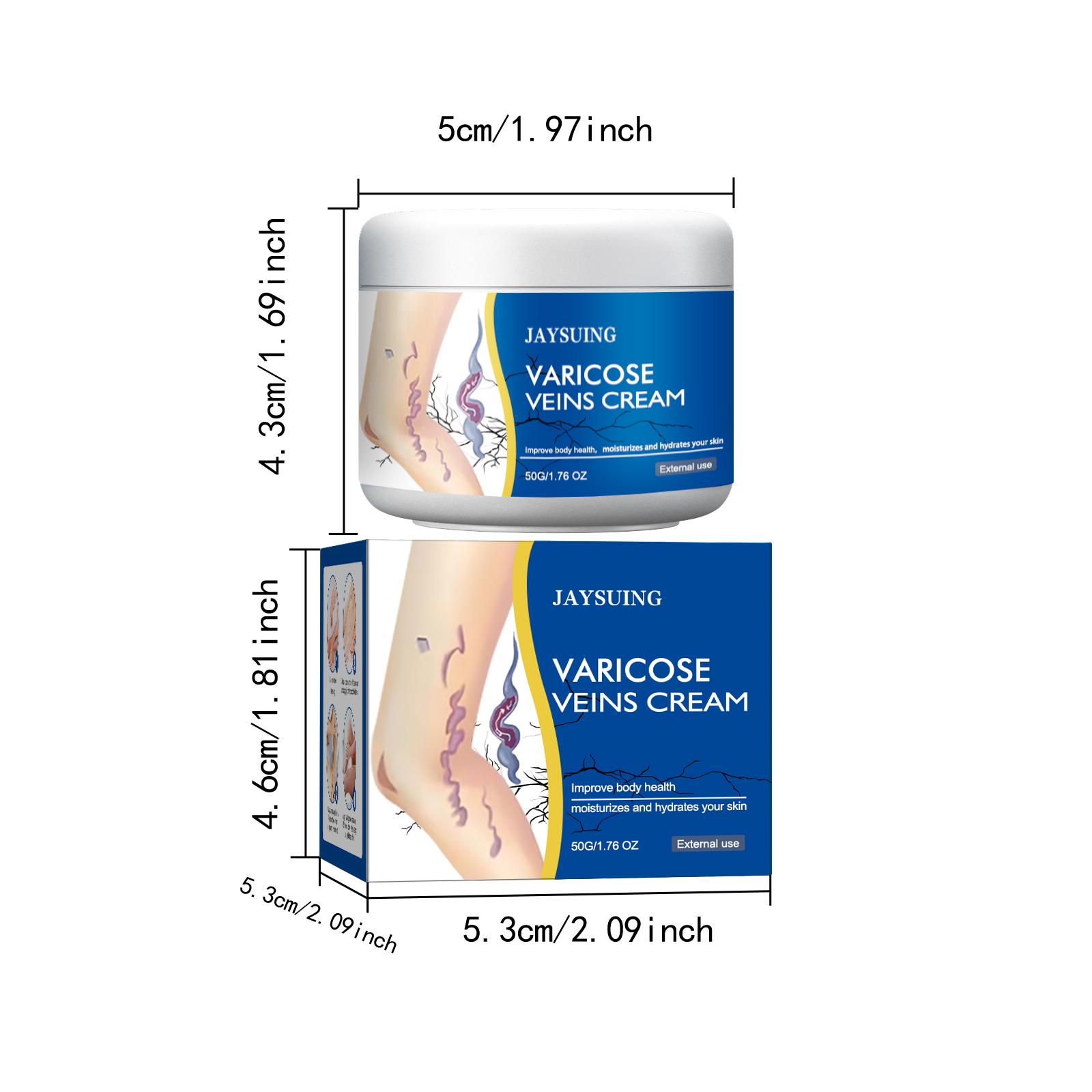 50g Varicose Veins Repair Lotion, Mild Hydrating Leg Massage Cream for Vein Care, External Body Soothing Cream to Relieve Leg Fatigue, Swelling and Discomfort, Daily Leg Skin Care Treatment