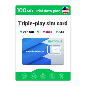 EIOTCLUB Prepaid SIM Card Triple Play - Supports Verizon AT&T T-Mobile for Security Trail Cameras Unlocked IoT Devices Cellphone Data Only