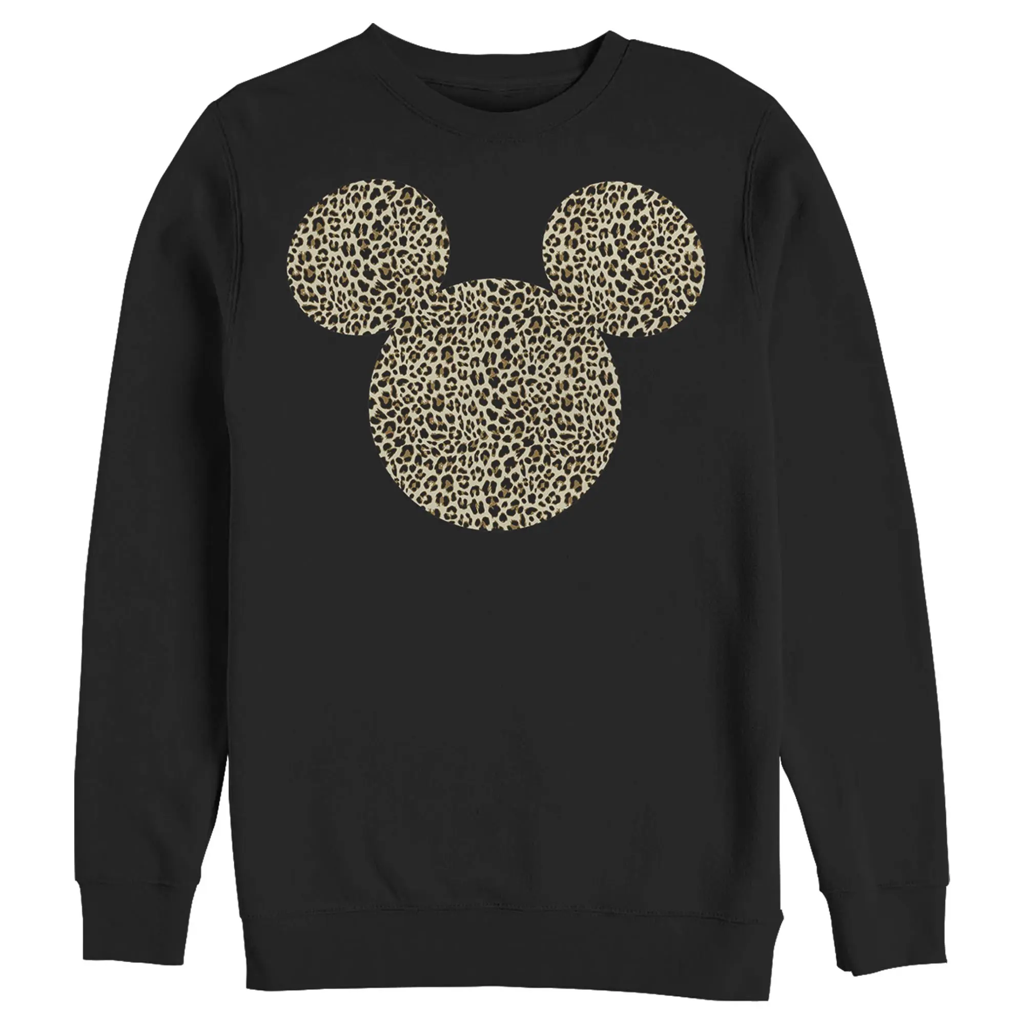Men's Mickey & Friends Cheetah Print Mickey Mouse Logo Sweatshirt