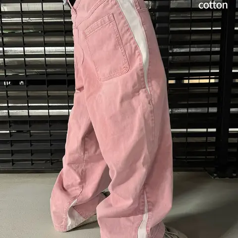 Unisex Hip-Hop Street Style Jeans, Loose Vintage Denim Jeans, High-Quality Patchwork Harajuku Straight Leg Casual Wide-Leg Pants, Relaxed Fit Jeans, Casual Plain Denim, Denim Trousers