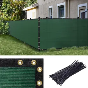 5' x 10' Green Fence Privacy Screen, Standard Windscreen with Bindings & Grommets, 90% Blockage, Cable Zip Ties Included (We Make Size)