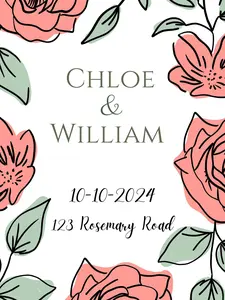 Rose Theme Acrylic Wedding Invitation