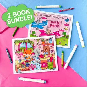 Nat's Patch 2 Coloring Book Bundle - Cute Days + Bonding Buds Coloring Books