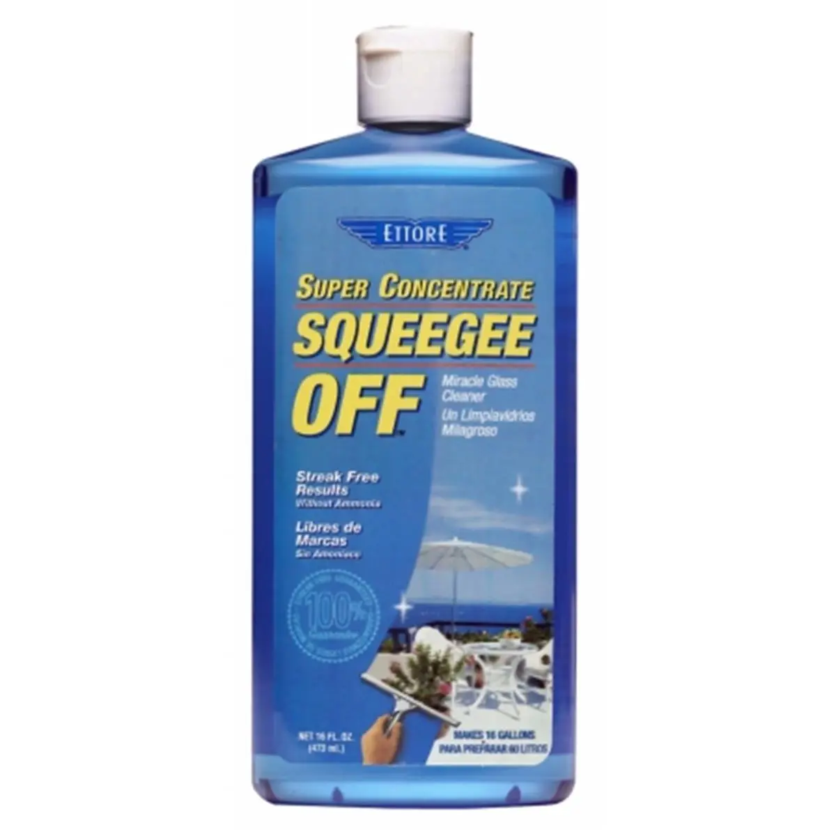 212 MAIN Ettore 30116 16oz Biodegradable Squeegee Soap Concentrate - Easy Glide Glass Cleaner, Household Liquid Home Cleaning Product