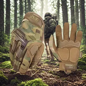 Super Technician Outdoor Tactical Gloves: Wear-Resistant Long-Finger CP Camouflage for Hiking, Protection, Fitness, and Anti-Slip Cycling