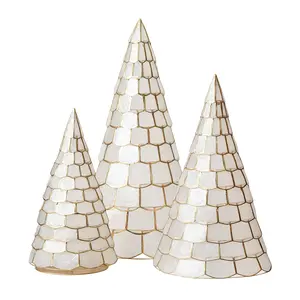 Capiz Shell Decorative Christmas Trees White