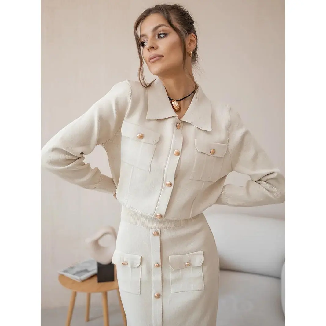 Vintage Knit Blazer Dress 2 Piece Matching Set - TikTok Shop