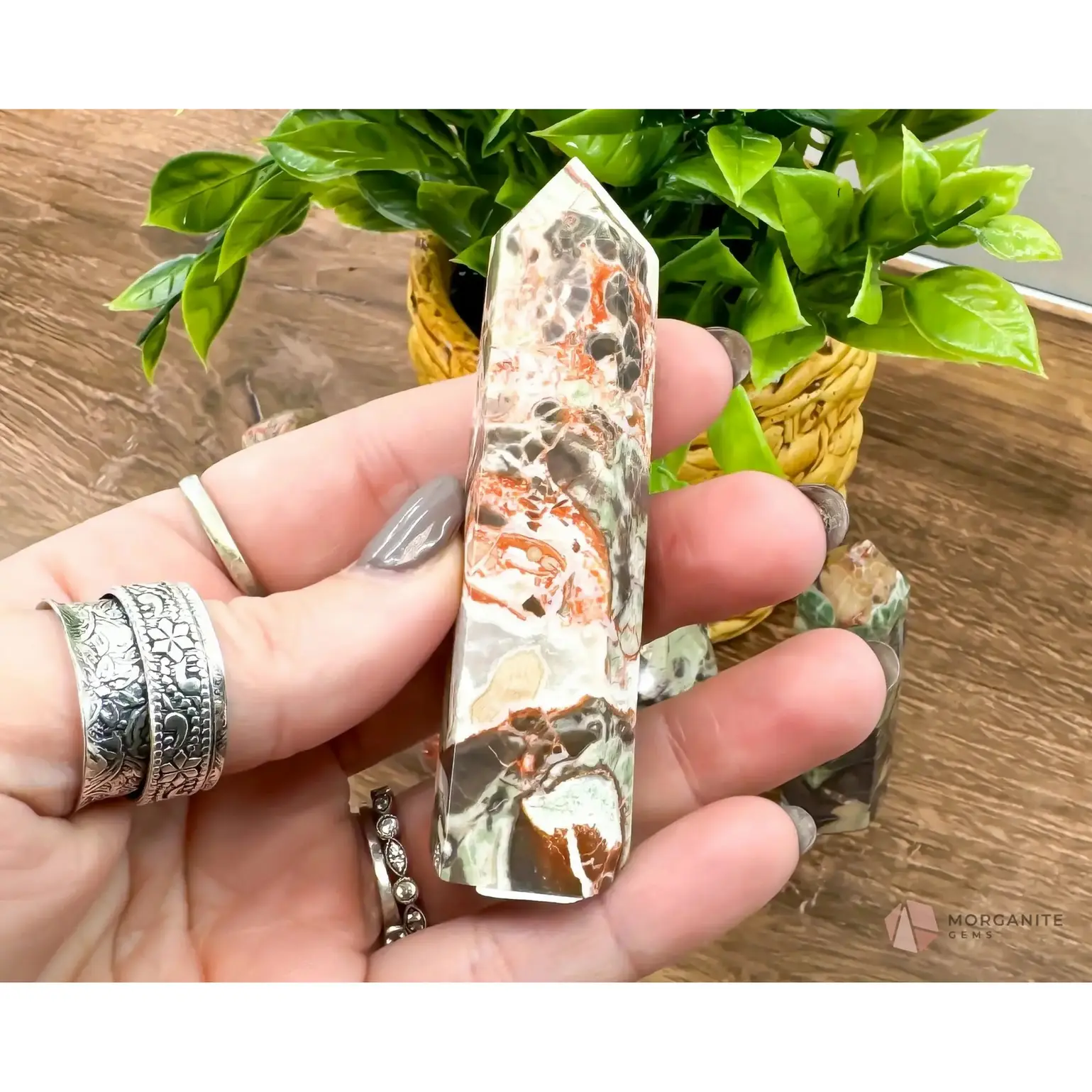 Natural Crystal Money Agate Obelisk Tower Point