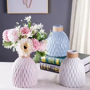 Water Ripple Vase, Plastic Anti-Drop, Jute Waist Paper Folding Vase, Living Room Luxurious Decor, Water Cultivation Simple Flower Holder, Decorative Vase, Home Decor Accessory