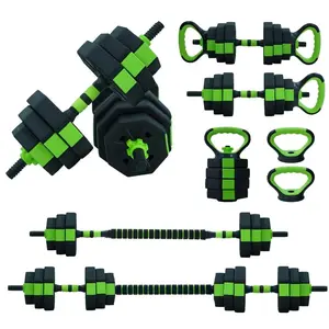 4-in-1 Adjustable Dumbbell Set 66LBS - Multifunctional Free Weights with Connector - Converts to Barbell, Kettlebell & Push-Up Stand - Home Gym Strength Training Equipment for Men & Women - Heavy Duty Weight Set for Full Body Workout
