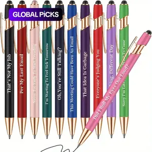 Funny Quotes Ballpoint Pen, 11pcs/22pcs Negative Satire Funny Quotes Work Ballpoint Pen, Black Ink Gifts for Colleagues, Gifts back to school，school supplis Funny Teacher Pens #GLOBAL PICKS