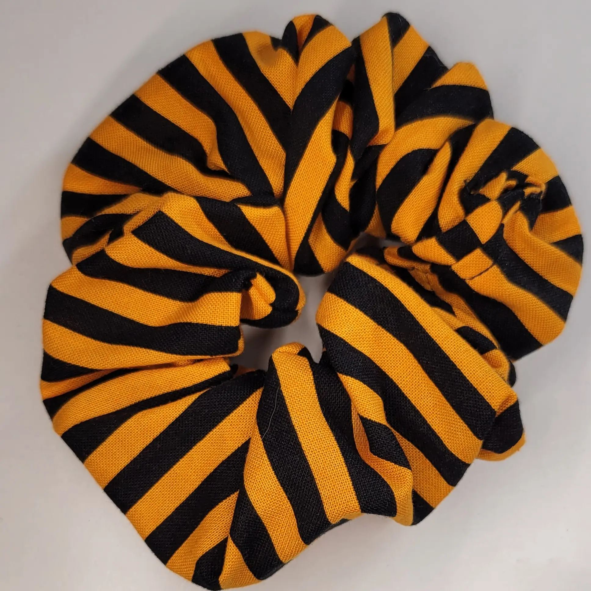 Black & Orange Striped Scrunchie