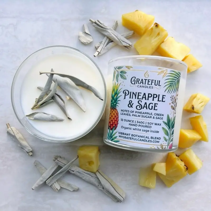 Sage Candles - Decorative with organic sage and Scent for Home Decoration
