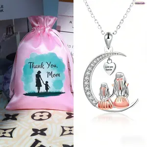 Mother Daughter Heart Necklace Matching Family Jewelry Alloy Pendant Gift for Mom Birthday Mother's Day Christmas Gift Jewelry Set
