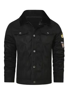 Winter Warrior Faux Leather Jacket - Thermal Fleece Lined, Button-Up, Water-Resistant, Windproof, and Breathable Outwear for Men - Ideal for Cold Weather, Outdoor Activities, and Casual Daily Wear