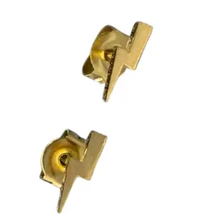 Golden Lighting Bolt Earrings - Unique Design with Modern Style, Lightweight & Minimalist Look