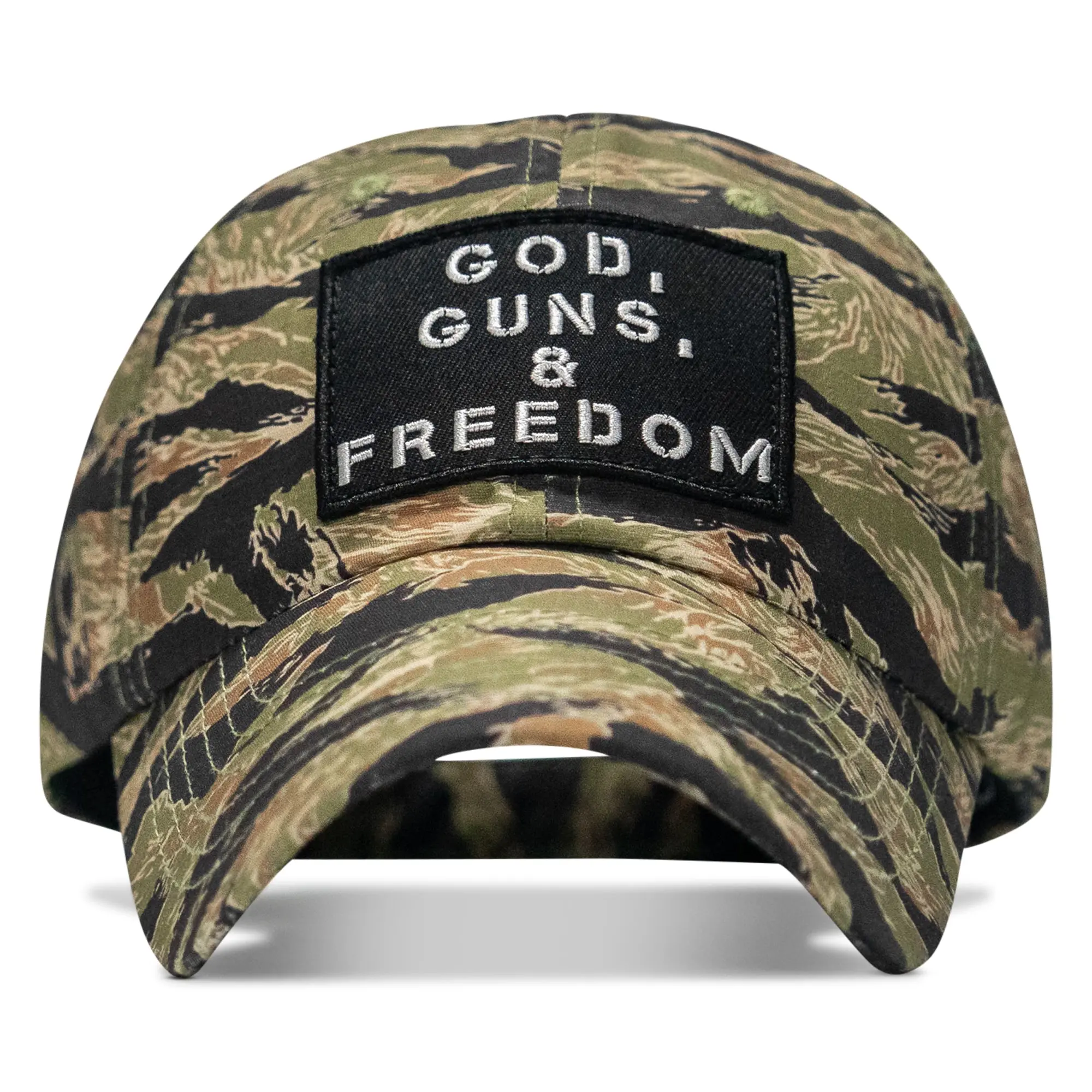 Men's Durable Ripstop Low Profile Casual Baseball Cap - Adjustable Fit, God Guns and Freedom Tactical Patch Emblem, Uniform Quality Male Hat, God, Guns, And Freedom Patch