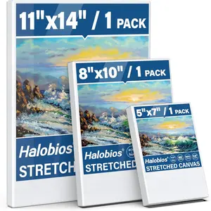 Stretched Canvases for Painting, Available in 11x14 5x7 8x10 Inch, 100% Cotton Framed Canvas for Acrylics Oils & Other Painting Media, 5/8 Inch Profile, 3 Packs