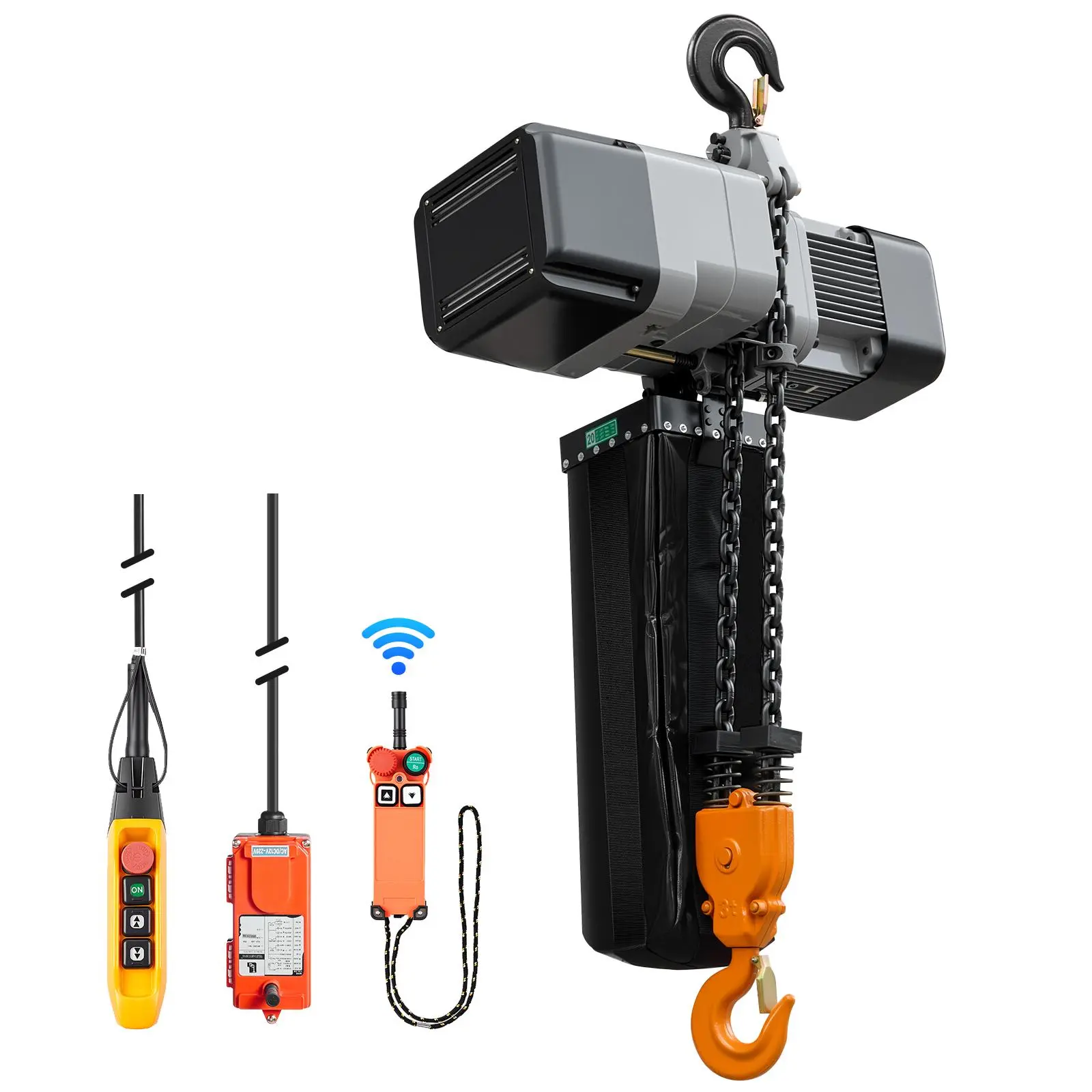 【summerfinds】VEVOR 6000 lbs Electric Chain Hoist 30 ft Lift Three-Phase Overhead Crane, Double G100 Chain with 328 ft Wireless & 27 ft Wired Remote Control, 208-240V/440-480V, for Factories, Warehouses, Garages