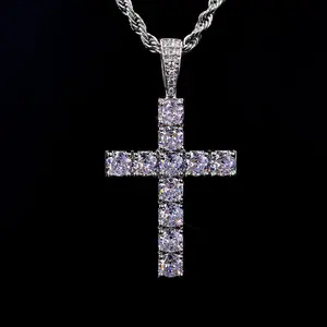Exquisite Zirconia Cross Necklace for Women Men, Luxurious Chic Pendant, Daily Party Wear Sweater Jewelry