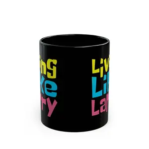 Living Like Larry Mug 11oz/15oz Ceramic Glossy Tumbler Reusable Washable Coffee Cup for SpongeBob Fans & Caffeine Junkies Sip Bold Live Loud