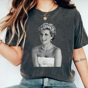 Princess Diana Shirt Lady Diana T-Shirt  Full Color Full Size Comfort Cotton T-Shirt Sweatshirt Hoodie Womenswear Top Collar
