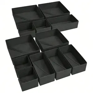 Foldable Fabric Storage Boxes, Closet Drawer Organizer Baskets, Folding Storage Boxes, Fabric Storage Bins, Clothes Underwear Socks Separators, 1/6 Pack, Home Storage Solutions