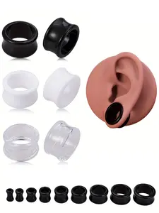 6pcs Transparent Acrylic Ear Stretcher, Double Flared Plug Piercing Earrings, Large Ear Stretchers, Body Jewelry, Body Piercings, Ear Gauges 5mm-20mm