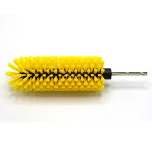 Wheel brush, soft bristle long-handled drill brush, highly efficient cleaning, used for high-density durable cleaning of wheels, hubs, engines, exhaust systems, and motorcycles.