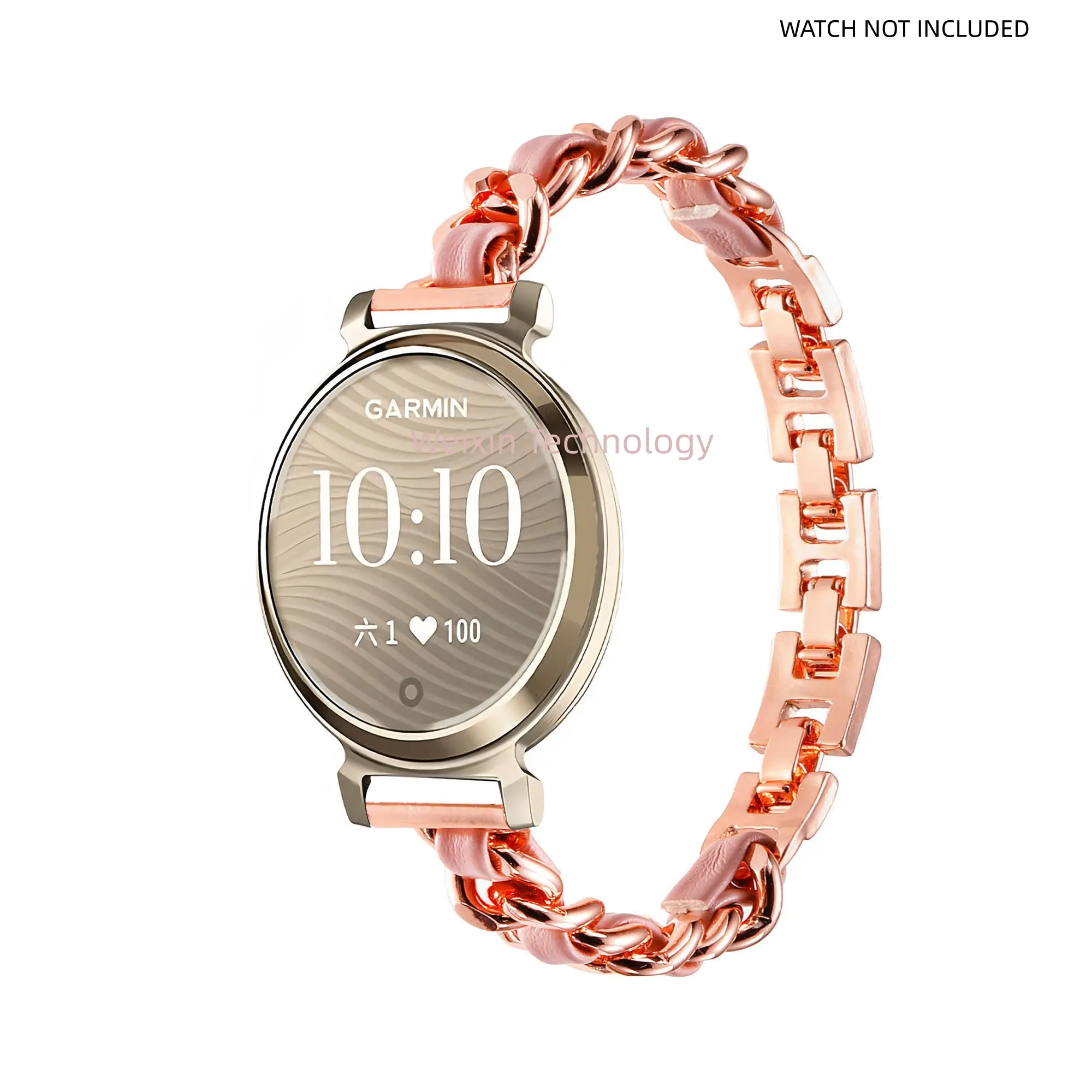 Fashion strap for Garmin Lily 2 metal strap 14mm ultra-thin metal stainless steel adjustable strap Replacement strap and Garmin women's metal strap Denim chain strap Leather with metal luxury strap Smart Watch Straps Smart Watch Accessories