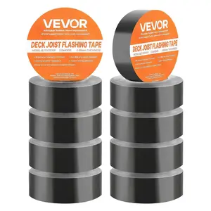 【DealsForYouDays】VEVOR Deck Joist Tape, 2 inch x 50 ft, 10 Pack, Weather-Resistant Waterproof Flashing Butyl Joist Tape for Decking, Self-Adhesive, for Wood Decks, Beams Roofs, RVs, House, and Pipes Repair, Black