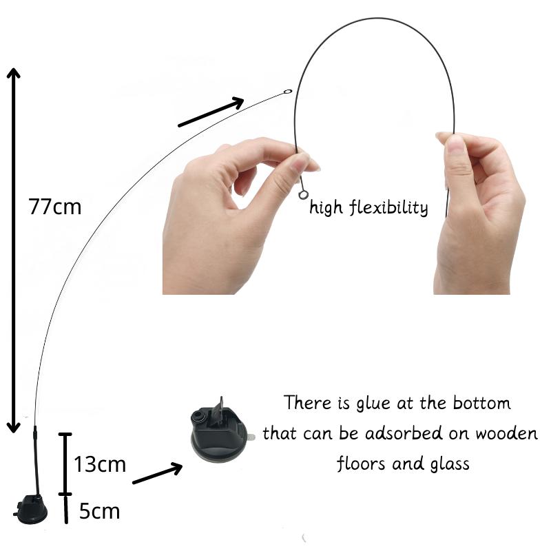 Suction Cup Teasing Stick Suit Cats Accessories f Sustainable Cat Toys Interactive for Indoor