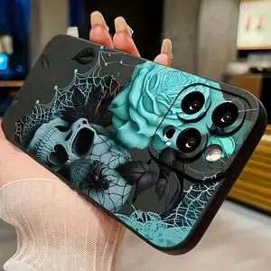 Black Eyes Deep Skull TPU Anti-Drop All-Inclusive Precision Protective Case, Suitable for Apple Iphone6/7/8/X/Xs/Xr/Xs Max/11/12/13/14/15/16 Pro Max