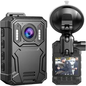 KJ23Pro   Camera, 128GB  Worn Camera with Night Vision, 4000mAh  for 15 Hours Continuous Recording, with  Suction for Dashcams, Law Enforcement, , Outdoor Work